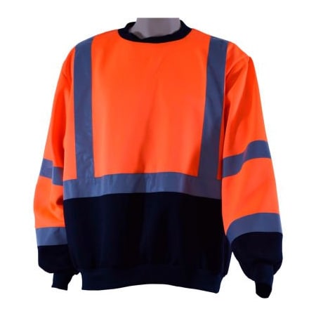 Petra Roc Inc Petra Roc Crew Neck Sweater, ANSI Class 3, Polar Fleece, Orange/Black, 3XL OBCSW-C3-3X
